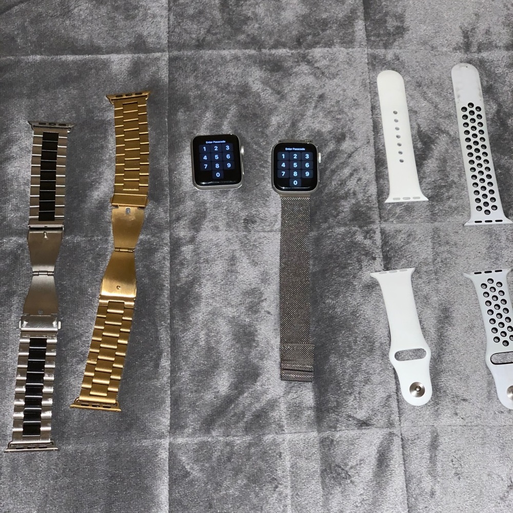 Two Apple Watches Series 3 and Series 4